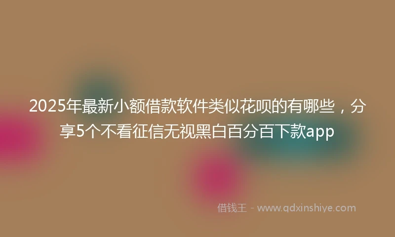 2025年最新小额借款软件类似花呗的有哪些，分享5个不看征信无视黑白百分百下款app