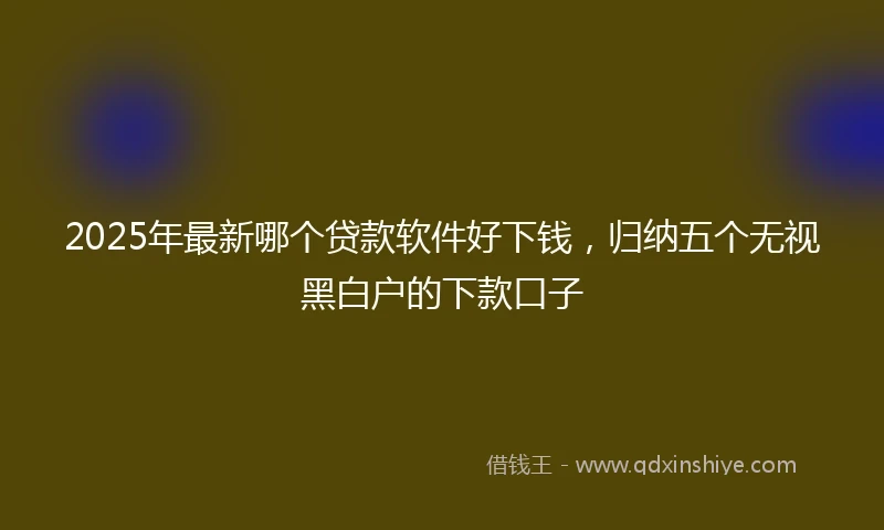 2025年最新哪个贷款软件好下钱，归纳五个无视黑白户的下款口子