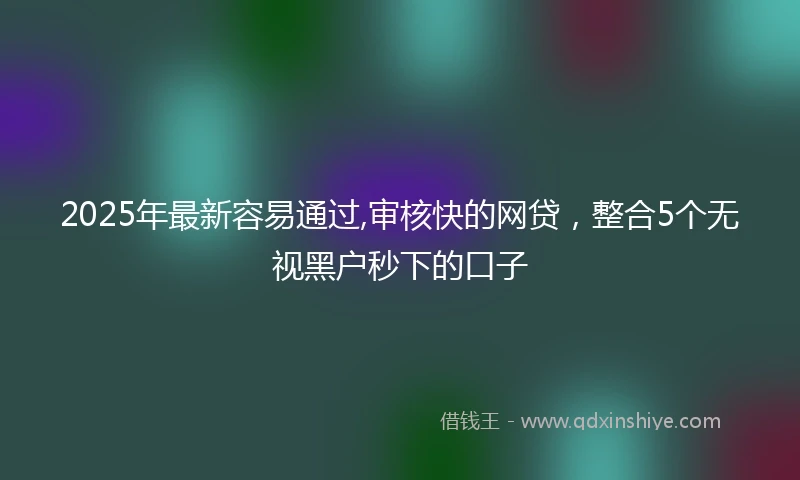 2025年最新容易通过,审核快的网贷，整合5个无视黑户秒下的口子
