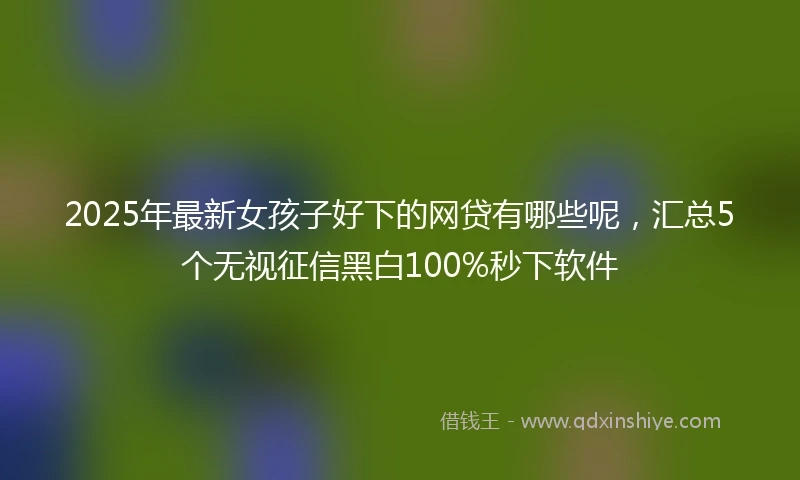 2025年最新女孩子好下的网贷有哪些呢，汇总5个无视征信黑白100%秒下软件