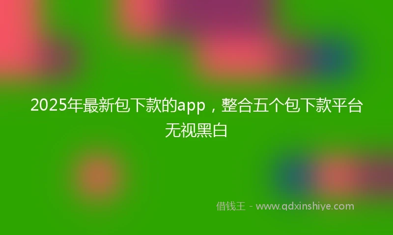 2025年最新包下款的app，整合五个包下款平台无视黑白