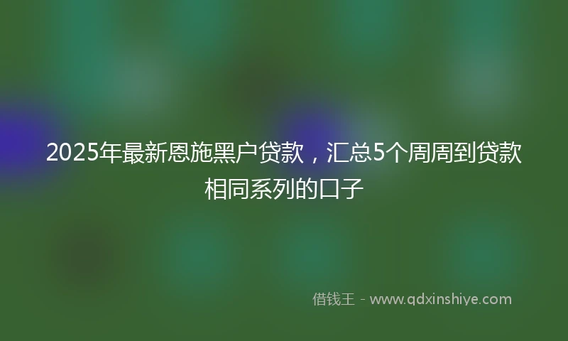 2025年最新恩施黑户贷款，汇总5个周周到贷款相同系列的口子
