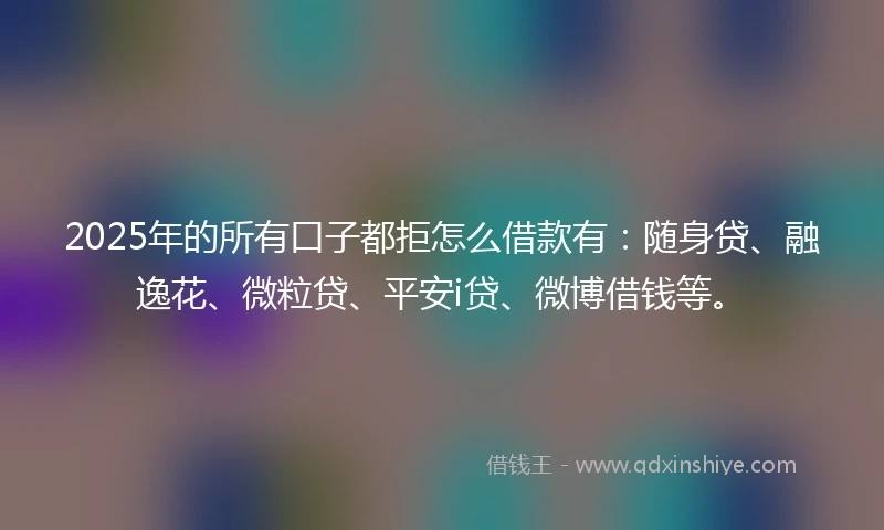2025年的所有口子都拒怎么借款有：随身贷、融逸花、微粒贷、平安i贷、微博借钱等。
