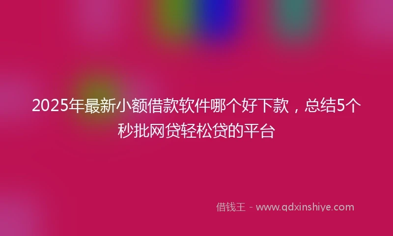 2025年最新小额借款软件哪个好下款，总结5个秒批网贷轻松贷的平台