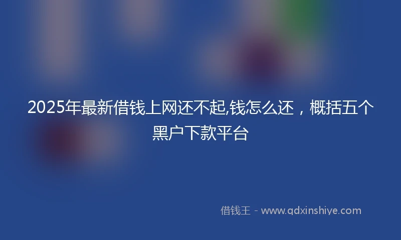 2025年最新借钱上网还不起,钱怎么还，概括五个黑户下款平台
