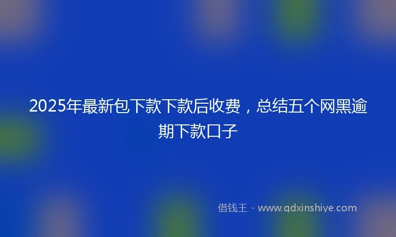 2025年最新包下款下款后收费，总结五个网黑逾期下款口子