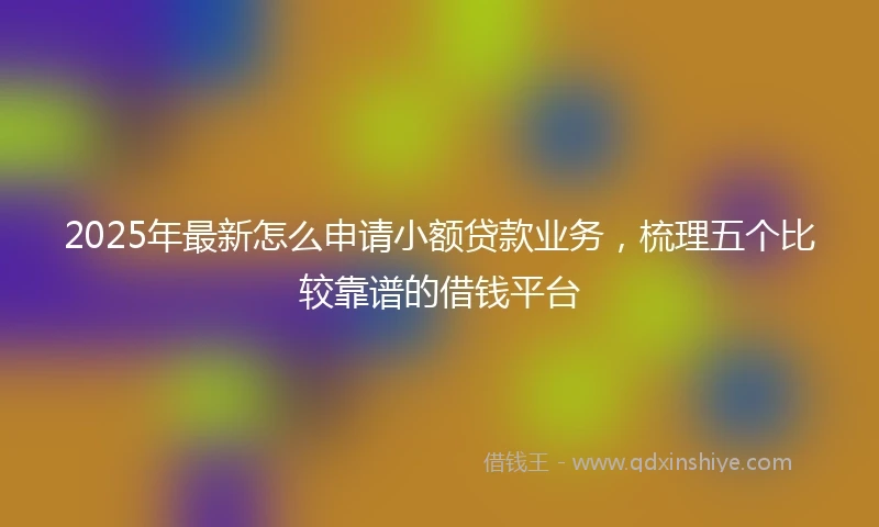 2025年最新怎么申请小额贷款业务，梳理五个比较靠谱的借钱平台