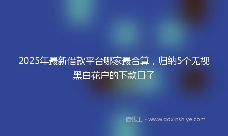 2025年最新借款平台哪家最合算，归纳5个无视黑白花户的下款口子