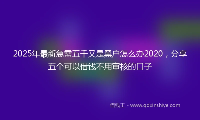 2025年最新急需五千又是黑户怎么办2020，分享五个可以借钱不用审核的口子