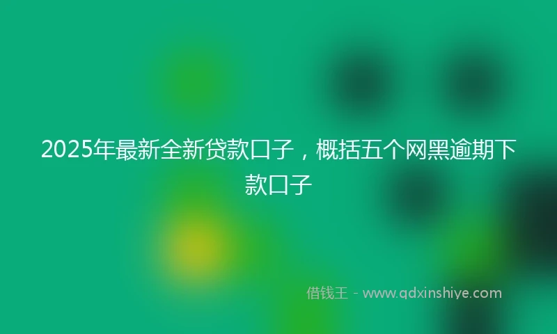 2025年最新全新贷款口子，概括五个网黑逾期下款口子