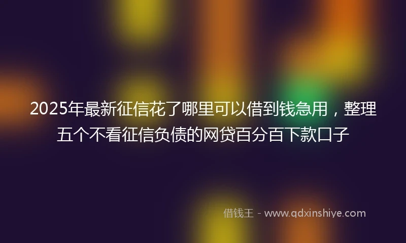 2025年最新征信花了哪里可以借到钱急用，整理五个不看征信负债的网贷百分百下款口子