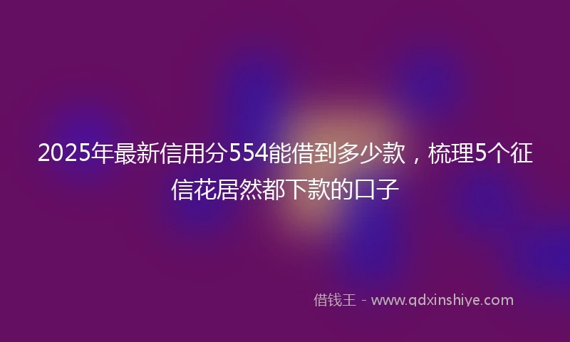 2025年最新信用分554能借到多少款，梳理5个征信花居然都下款的口子