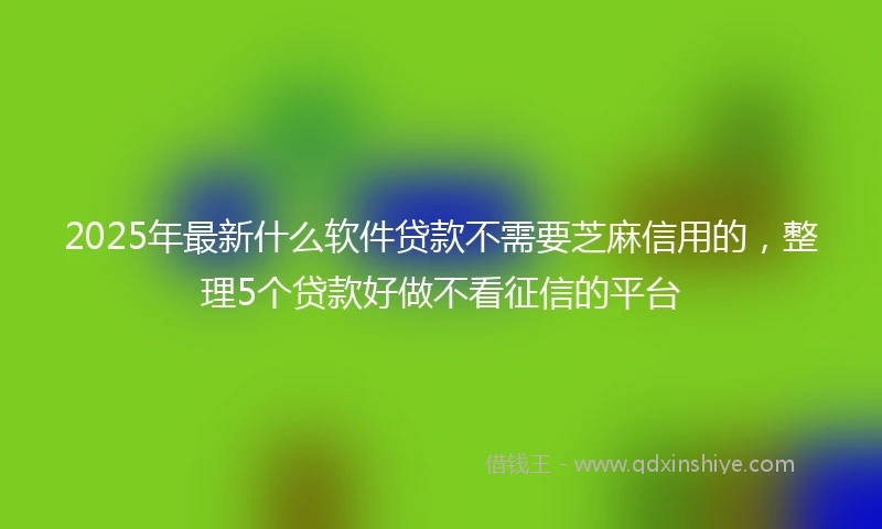 2025年最新什么软件贷款不需要芝麻信用的，整理5个贷款好做不看征信的平台