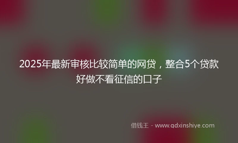 2025年最新审核比较简单的网贷，整合5个贷款好做不看征信的口子