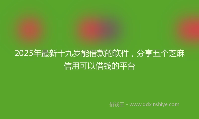 2025年最新十九岁能借款的软件，分享五个芝麻信用可以借钱的平台