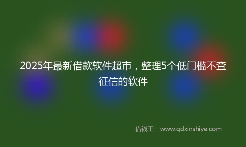 2025年最新借款软件超市，整理5个低门槛不查征信的软件