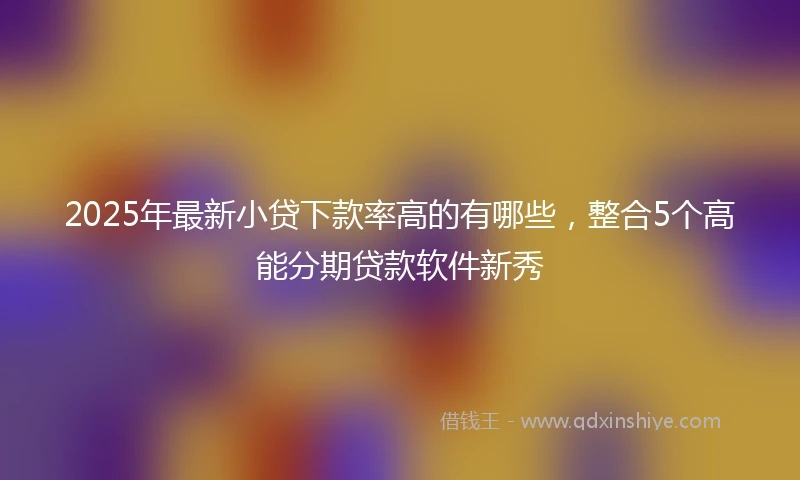 2025年最新小贷下款率高的有哪些，整合5个高能分期贷款软件新秀