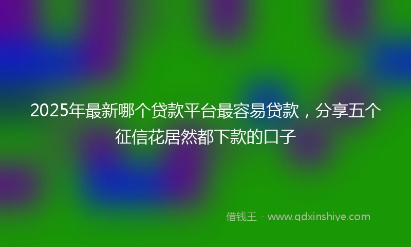 2025年最新哪个贷款平台最容易贷款，分享五个征信花居然都下款的口子