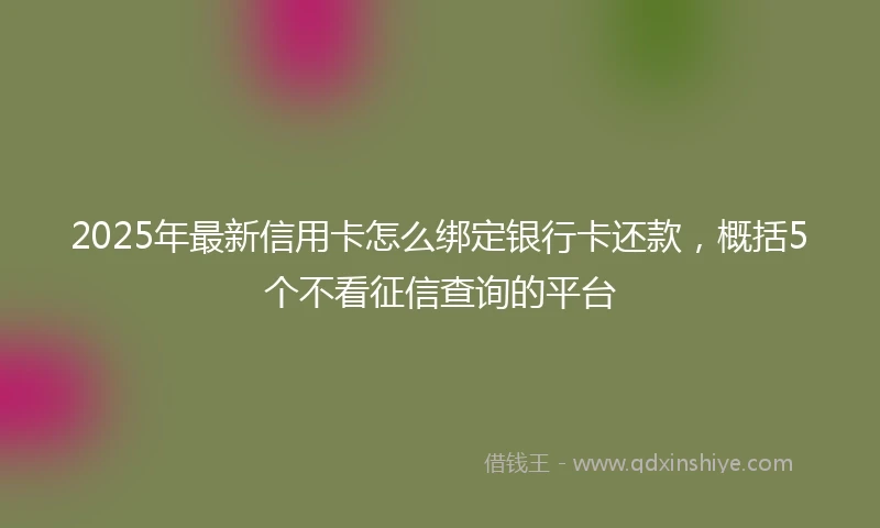 2025年最新信用卡怎么绑定银行卡还款，概括5个不看征信查询的平台