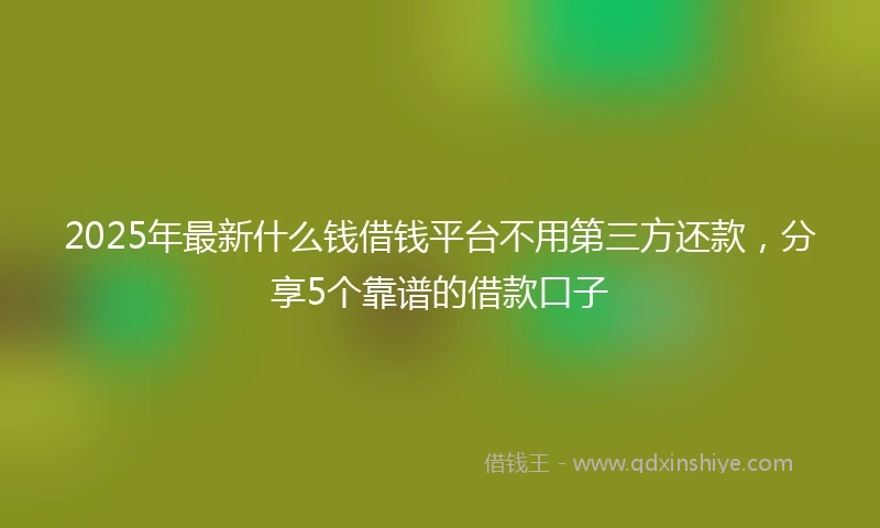 2025年最新什么钱借钱平台不用第三方还款，分享5个靠谱的借款口子