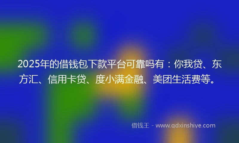 2025年的借钱包下款平台可靠吗有：你我贷、东方汇、信用卡贷、度小满金融、美团生活费等。