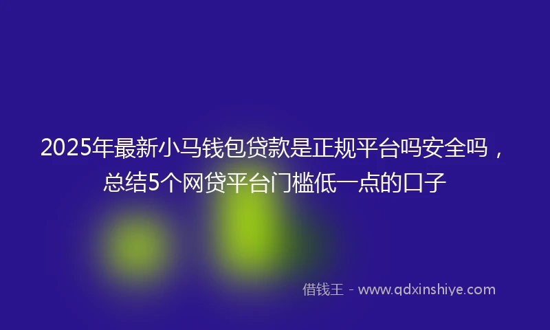 2025年最新小马钱包贷款是正规平台吗安全吗，总结5个网贷平台门槛低一点的口子