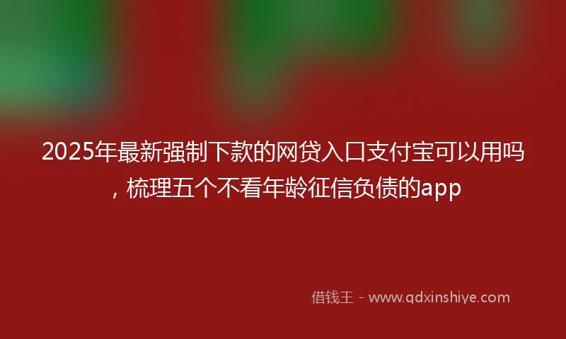 2025年最新强制下款的网贷入口支付宝可以用吗，梳理五个不看年龄征信负债的app