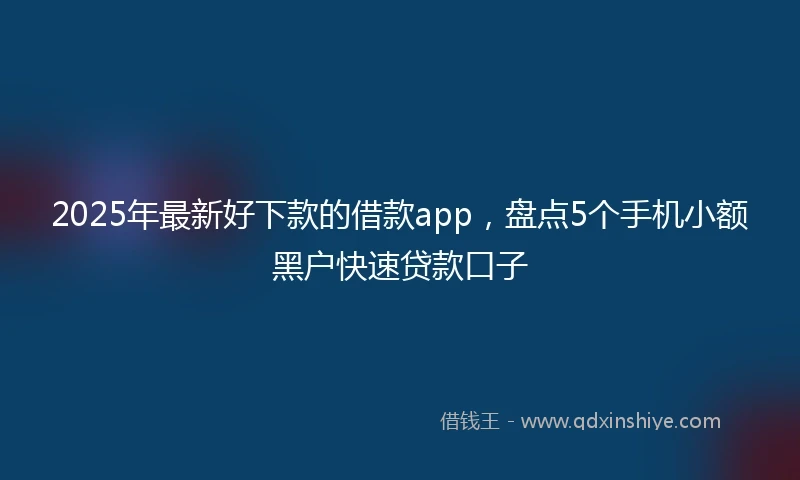 2025年最新好下款的借款app，盘点5个手机小额黑户快速贷款口子