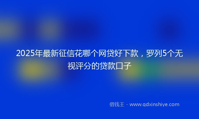 2025年最新征信花哪个网贷好下款，罗列5个无视评分的贷款口子