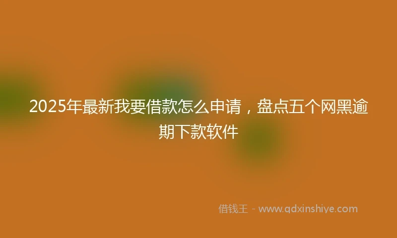 2025年最新我要借款怎么申请，盘点五个网黑逾期下款软件