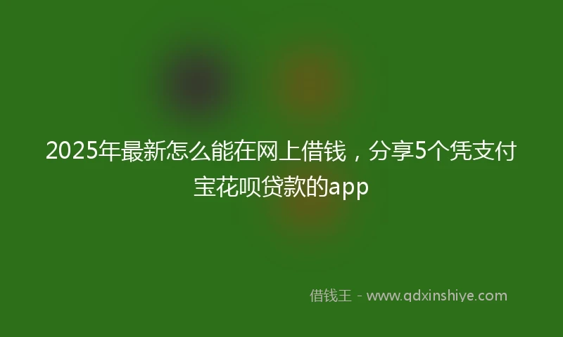 2025年最新怎么能在网上借钱，分享5个凭支付宝花呗贷款的app