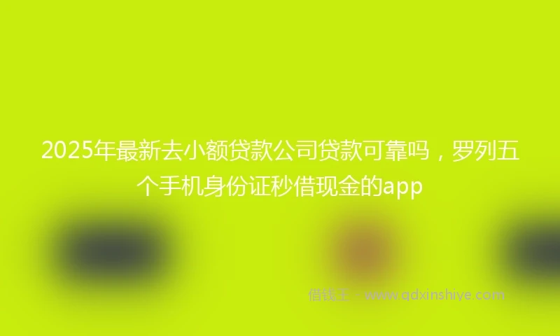 2025年最新去小额贷款公司贷款可靠吗，罗列五个手机身份证秒借现金的app