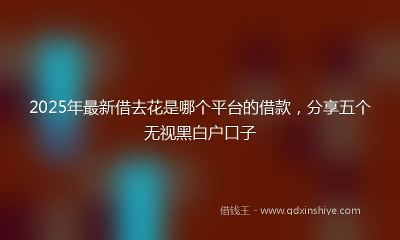 2025年最新借去花是哪个平台的借款，分享五个无视黑白户口子