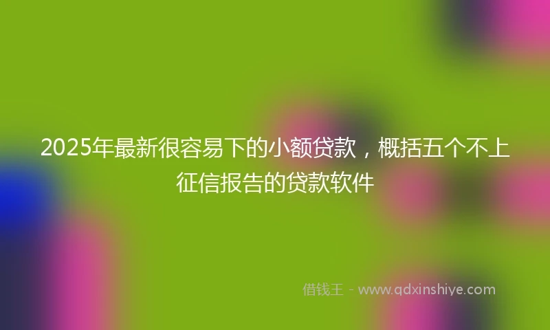 2025年最新很容易下的小额贷款，概括五个不上征信报告的贷款软件