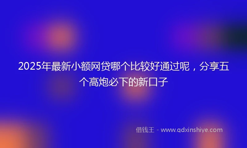 2025年最新小额网贷哪个比较好通过呢，分享五个高炮必下的新口子