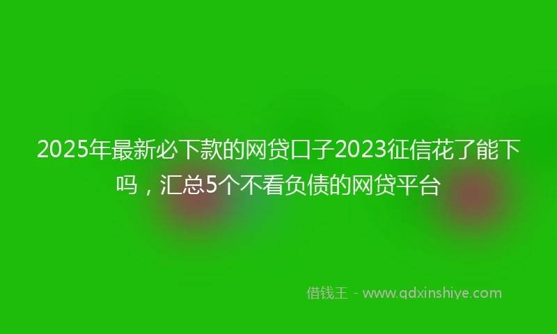 2025年最新必下款的网贷口子2023征信花了能下吗，汇总5个不看负债的网贷平台
