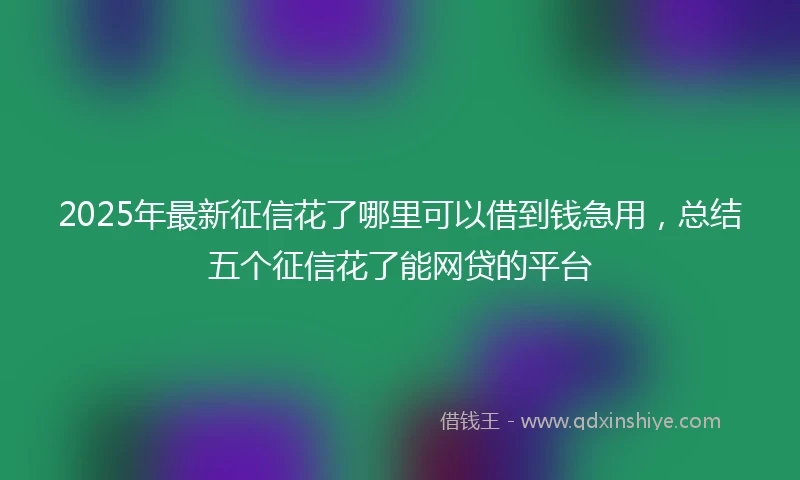 2025年最新征信花了哪里可以借到钱急用，总结五个征信花了能网贷的平台