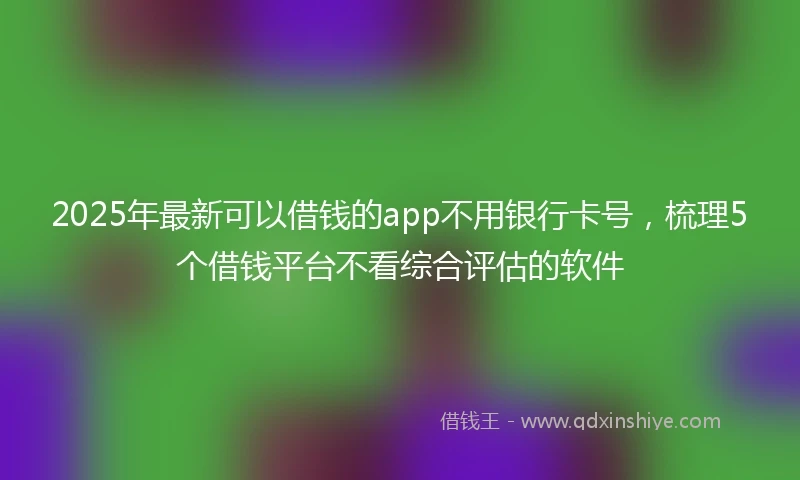 2025年最新可以借钱的app不用银行卡号，梳理5个借钱平台不看综合评估的软件