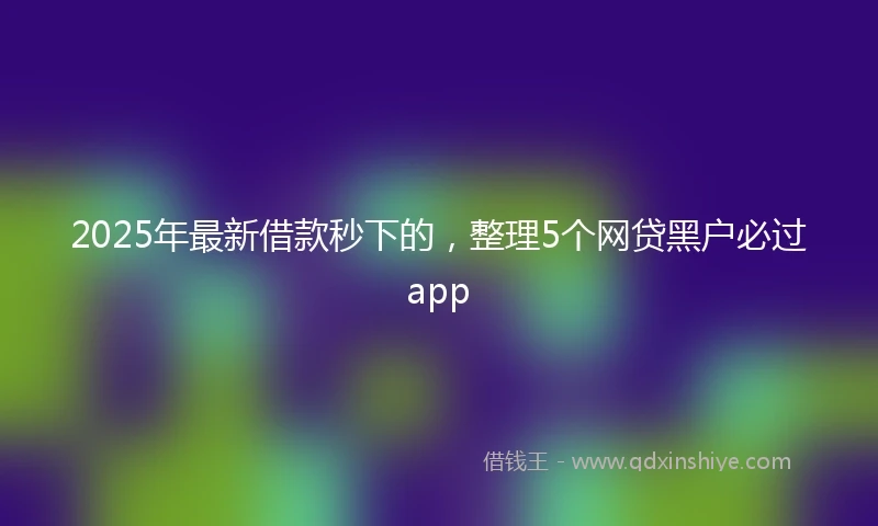 2025年最新借款秒下的，整理5个网贷黑户必过app