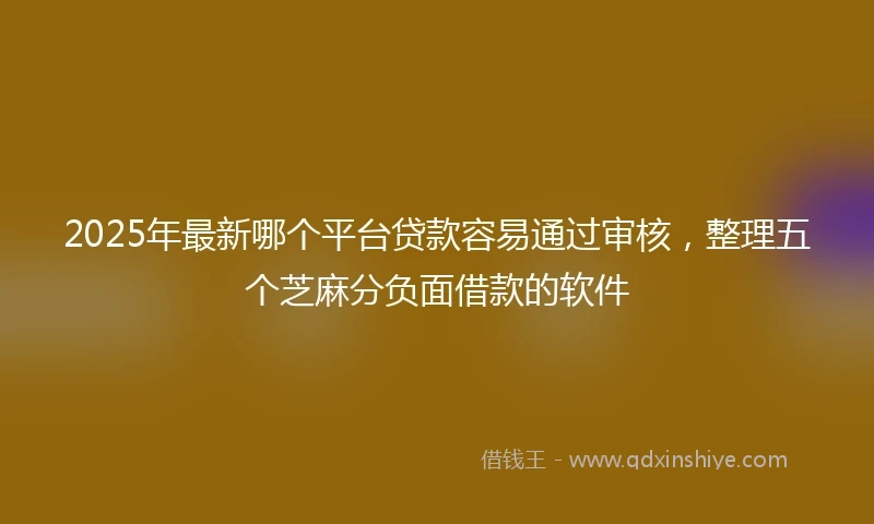 2025年最新哪个平台贷款容易通过审核，整理五个芝麻分负面借款的软件
