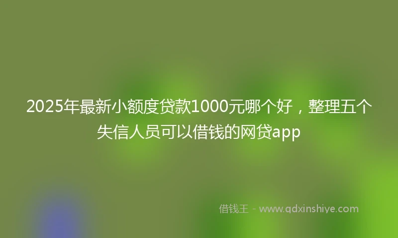 2025年最新小额度贷款1000元哪个好，整理五个失信人员可以借钱的网贷app