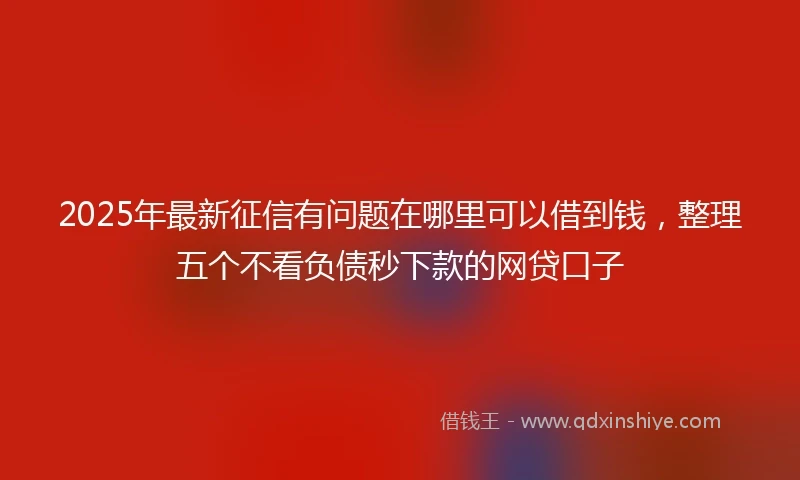 2025年最新征信有问题在哪里可以借到钱，整理五个不看负债秒下款的网贷口子