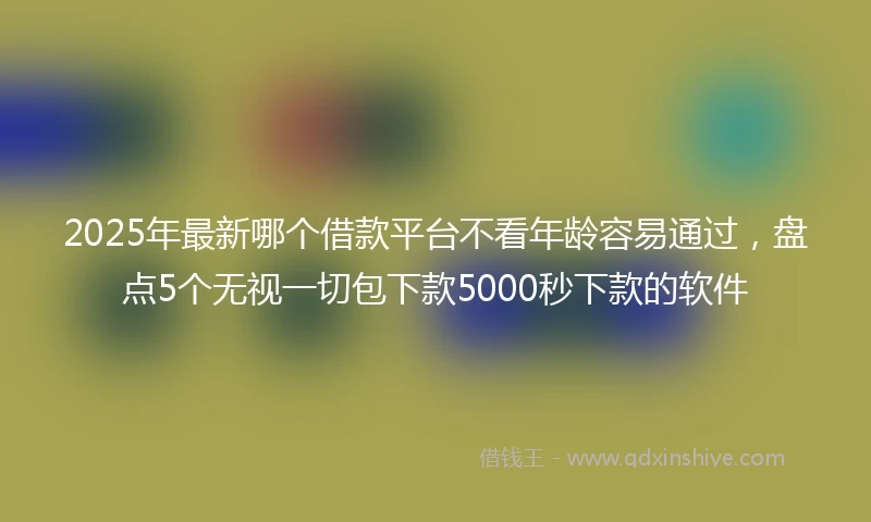 2025年最新哪个借款平台不看年龄容易通过，盘点5个无视一切包下款5000秒下款的软件