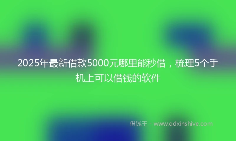2025年最新借款5000元哪里能秒借，梳理5个手机上可以借钱的软件
