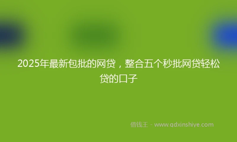 2025年最新包批的网贷，整合五个秒批网贷轻松贷的口子