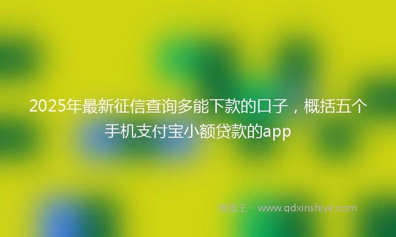 2025年最新征信查询多能下款的口子，概括五个手机支付宝小额贷款的app