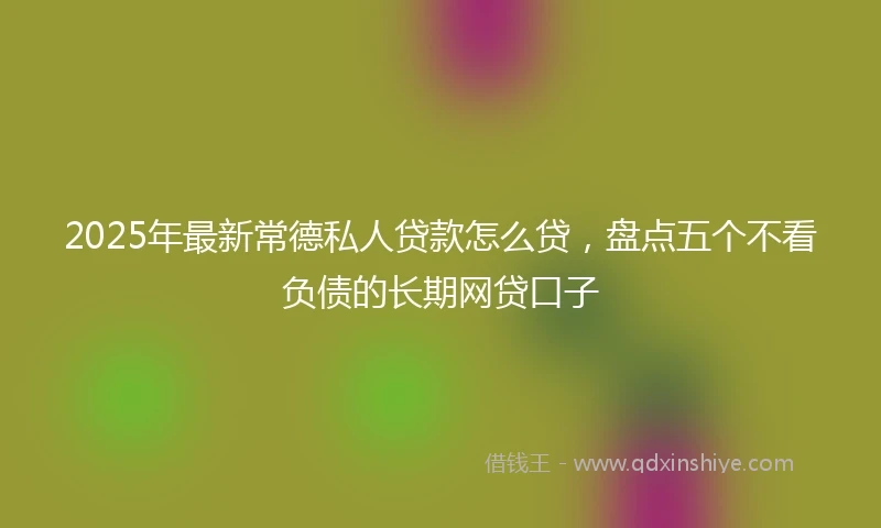 2025年最新常德私人贷款怎么贷，盘点五个不看负债的长期网贷口子