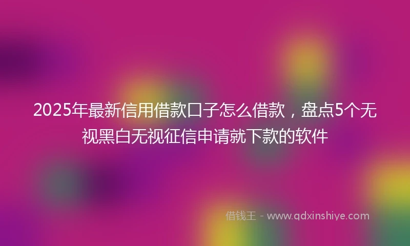 2025年最新信用借款口子怎么借款，盘点5个无视黑白无视征信申请就下款的软件