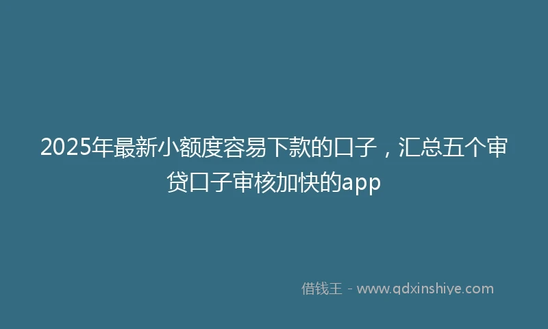2025年最新小额度容易下款的口子，汇总五个审贷口子审核加快的app