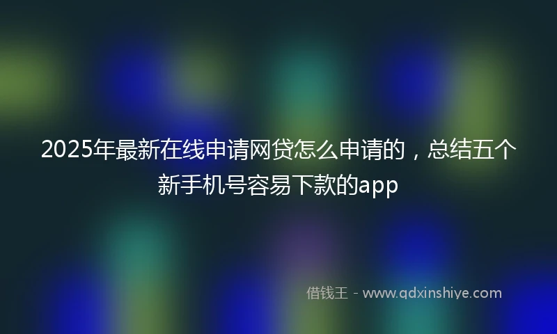 2025年最新在线申请网贷怎么申请的，总结五个新手机号容易下款的app